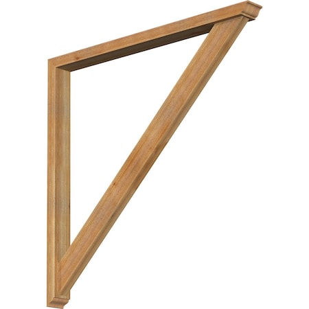 Ekena Millwork Traditional Traditional Rough Sawn Bracket w/ Offset Brace, Western Red Cedar, 4"W x 46"D x 46"H BKT0402X46X46TRA01RWR